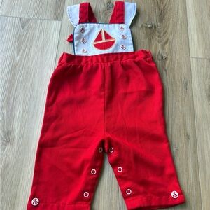 Healthtex Red and Blue Kids Sail Overalls